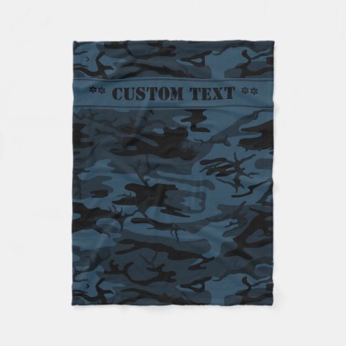 Shadow Camo w Custom Text Fleece Blanket