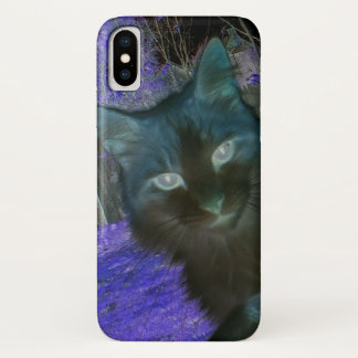 Shadow Cat in Lavender iPhone X Case