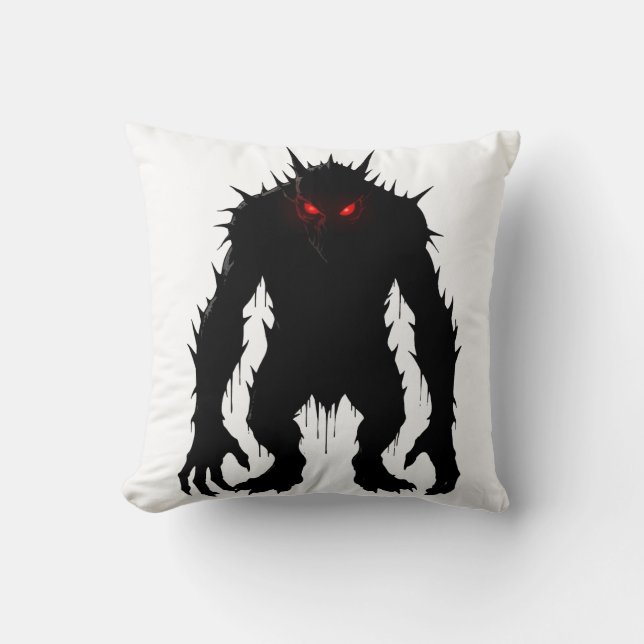 Shadow Demon Monster Red Eyes Horror gift Throw Pillow (Front)