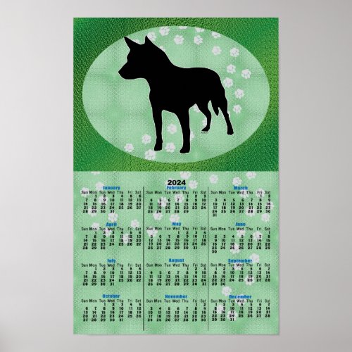 Shadow Dog Australian Cattle Dog 2024 Calendar Poster
