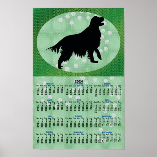 Shadow Dog Golden Retriever 2024 Calendar Poster