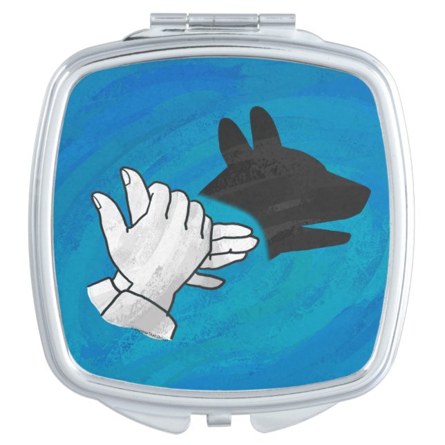 Shadow Dog On Blue Compact Mirror (Front)