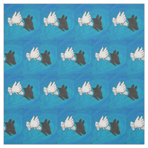 Shadow Dog on Blue Fabric