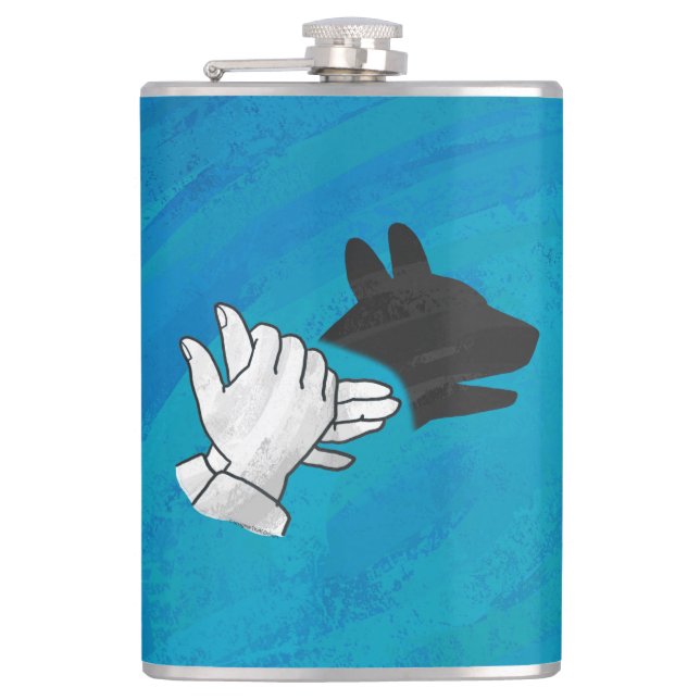 Shadow Dog On Blue Flask (Front)