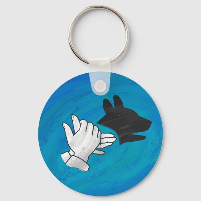 Shadow Dog On Blue Keychain (Front)