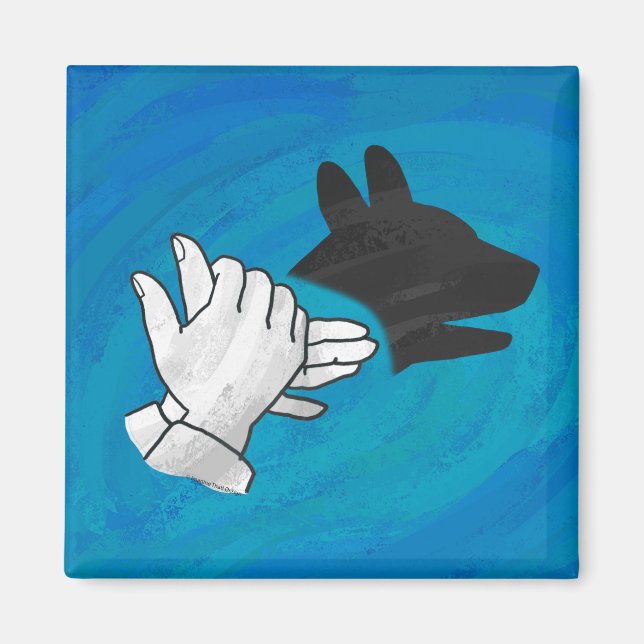Shadow Dog On Blue Magnet (Front)