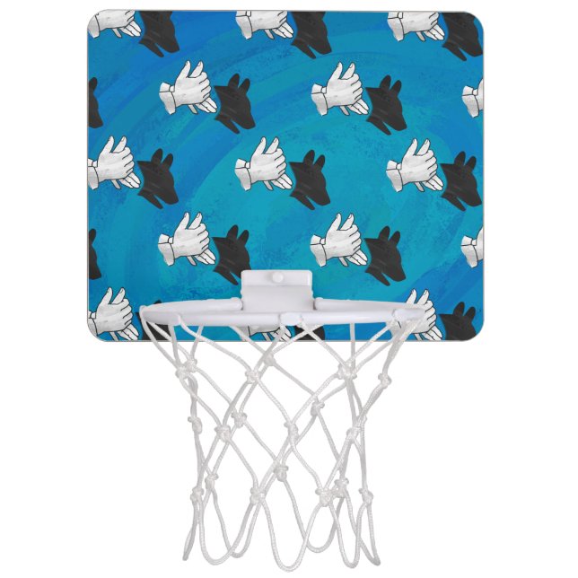 Shadow Dog on Blue Mini Basketball Hoop (Front)
