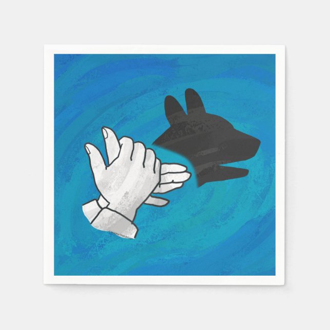 Shadow Dog On Blue Paper Napkins (Front)