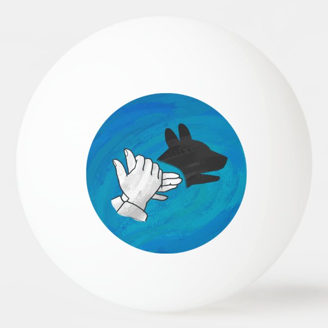 Shadow Dog On Blue Ping-Pong Ball (Back)
