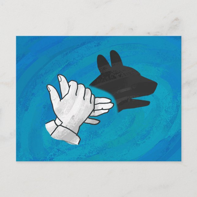 Shadow Dog On Blue Postcard (Front)