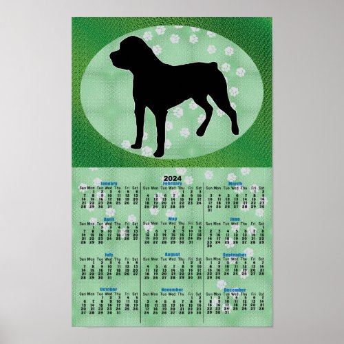 Shadow Dog Rottweiler v2 2024 Calendar Poster