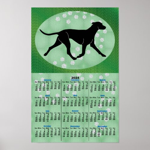 Shadow Dog Striding 2024 Calendar Poster