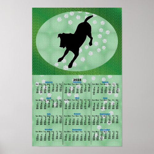 Shadow Dog Terrier v2 2024 Calendar Poster