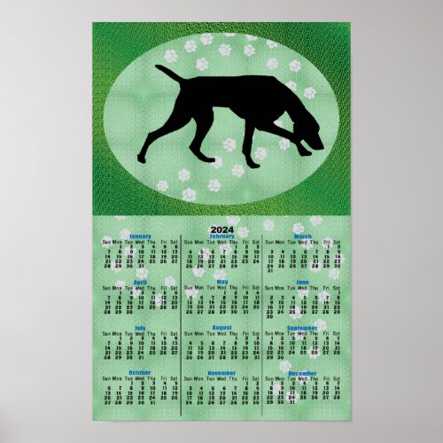 Shadow Dog Weimaraner 2024 Calendar Poster