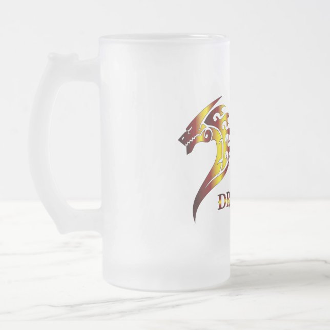Shadow Dragon Beer Glass Frosted Glass Beer Mug (Left)