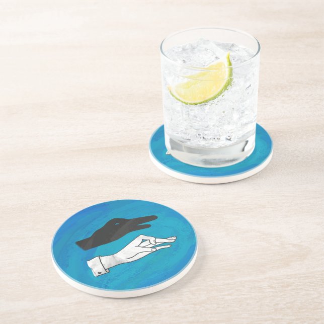 Shadow Duck On Blue Coaster (Side)