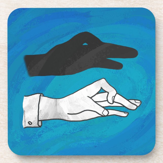 Shadow Duck On Blue Drink Coaster (Front)
