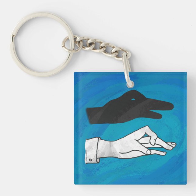 Shadow Duck On Blue Keychain (Front)