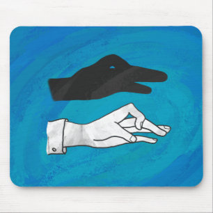 Shadow Duck On Blue Mouse Pad