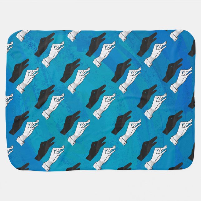 Shadow Duck On Blue Swaddle Blanket (Horizontal)