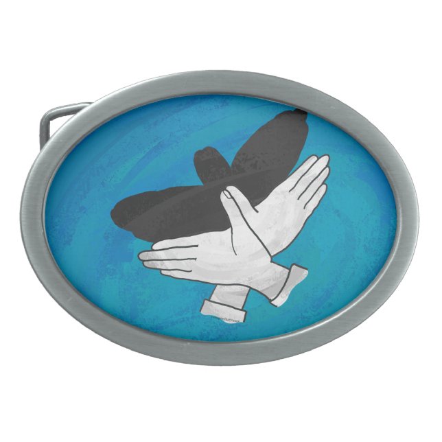 Shadow Eagle On Blue Belt Buckle (Front)