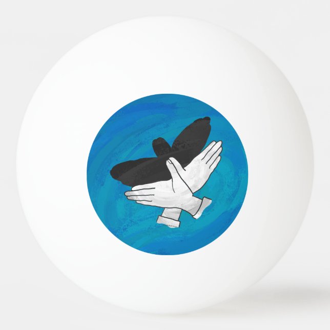 Shadow Eagle On Blue Ping-Pong Ball (Back)