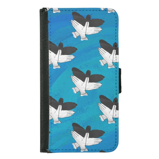 Shadow Eagle on Blue Samsung Galaxy Wallet Case (Front)