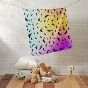 Shadow fish shark whale gradient colorful galaxy baby blanket