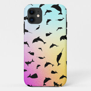 Shadow fish shark whale gradient colorful galaxy iPhone 11 case