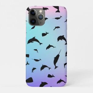 Shadow fish shark whale gradient colorful galaxy iPhone 11 pro case