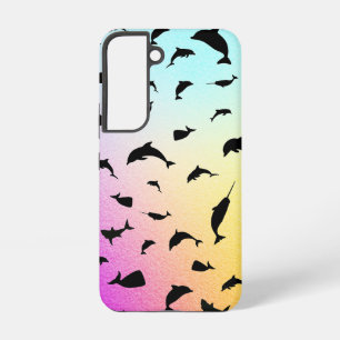 Shadow fish shark whale gradient colorful galaxy samsung galaxy s22 case
