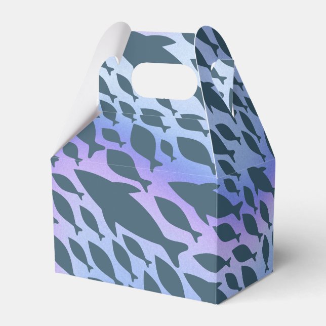 Shadow Fish Shark Whale on gradient galaxy Favor Boxes (Front Side)
