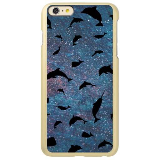 shadow fish shark whale on gradient galaxy  incipio feather shine iPhone 6 plus case