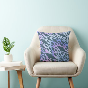 Shadow Fish Shark Whale on gradient galaxy Throw Pillow