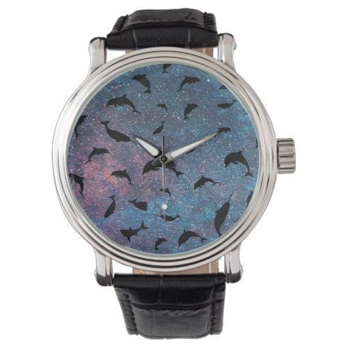 shadow fish shark whale on gradient galaxy   watch