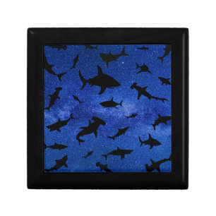 Shadow fish shark whale on gradient Ocean galaxy  Gift Box