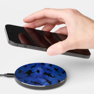 Shadow fish shark whale on gradient Ocean galaxy  Wireless Charger