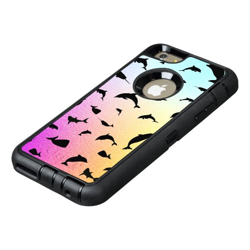 shadow fish shark whale on gradient ocean  OtterBox defender iPhone case
