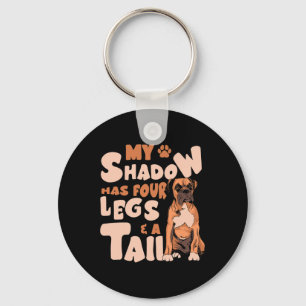 Shadow Has Four Legs And A Tail - American Bulldog Keychain