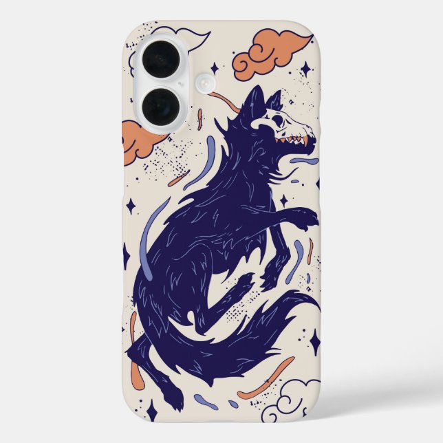 Shadow Howl – Mystic Skull Wolf Case-Mate iPhone Case (Back)