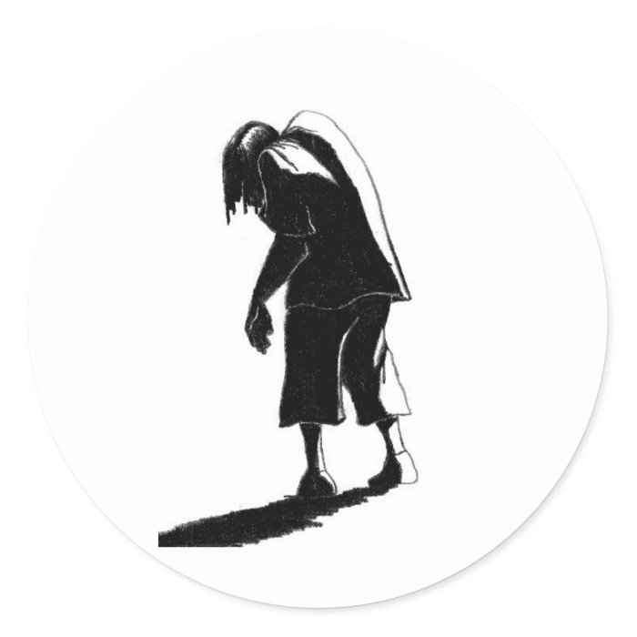 Shadow Man Round Sticker