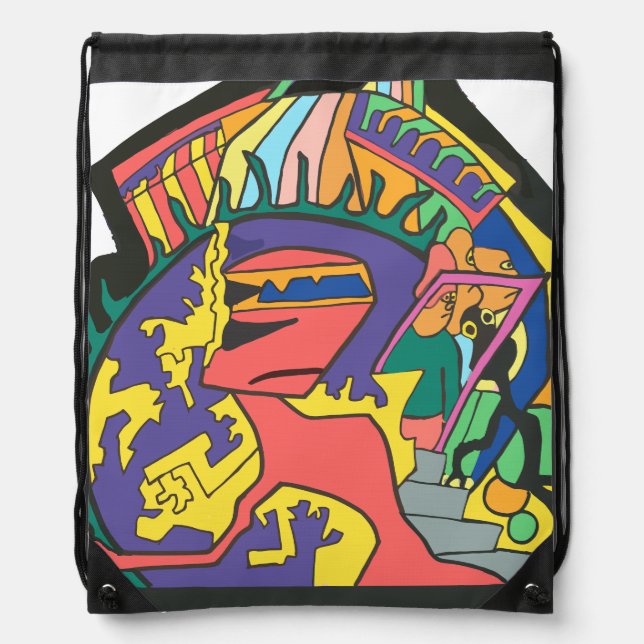 Shadow Mocked Drawstring Bag (Front)