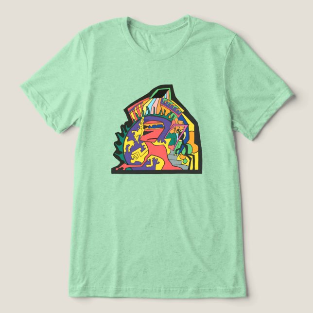 Shadow Mocked  Tri-Blend Shirt (Design Front)