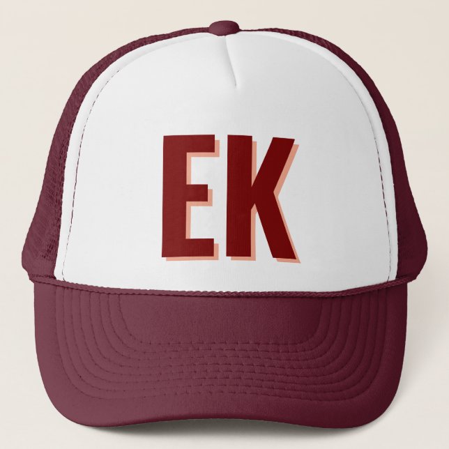 Shadow monogram Beach Bachelorette Party Favors Trucker Hat (Front)