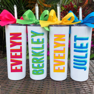 Shadow Name Bachelorette Weekend Blue Green Retro Insulated Tumbler