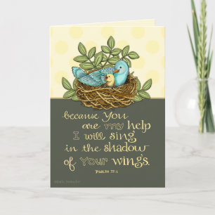 Shadow of His Wings Encouragement Card