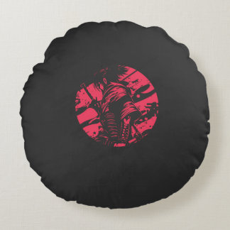 Shadow of the Samurai Round Pillow