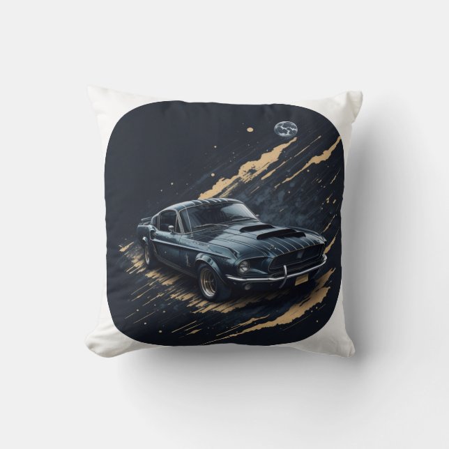 "Shadow on the Move" Throw Pillow (Front)