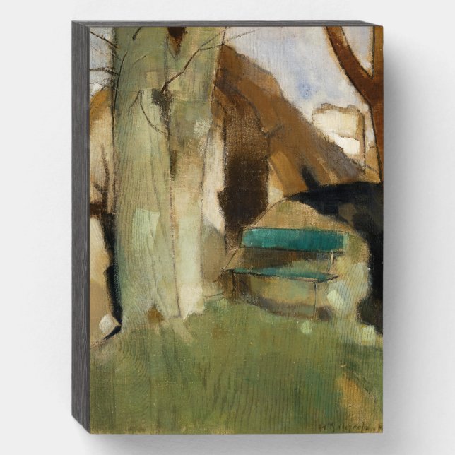 Shadow on the Wall, Helene Schjerfbeck  Wooden Box Sign (Front Vertical)