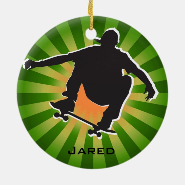 Shadow Outlined Skateboarding Ornament (Back)